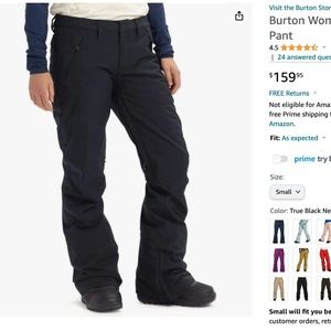 NEW Burton Womens Society Pant, True Black New, Small
